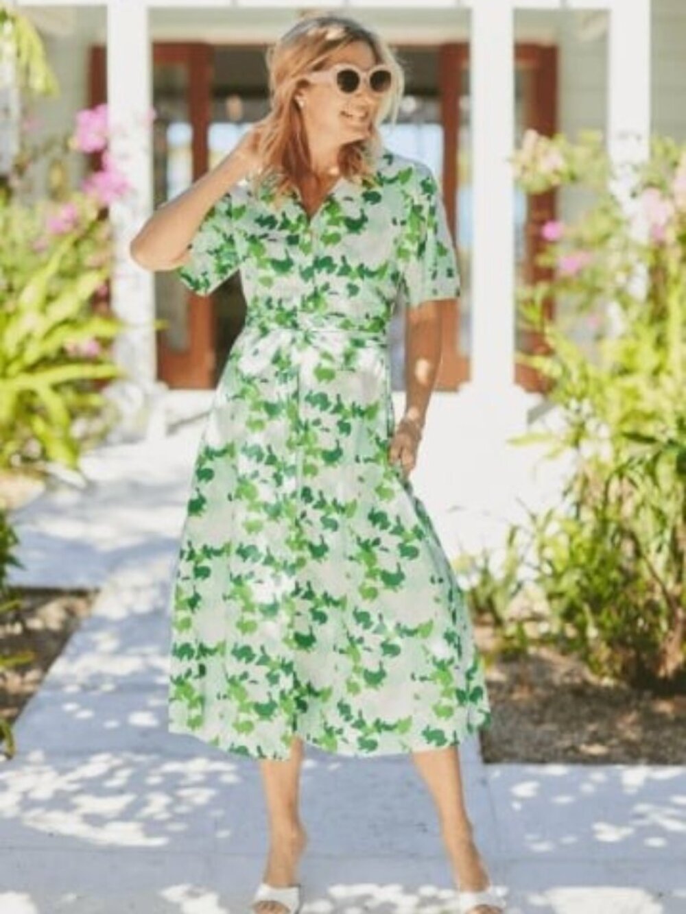 BURU 2X Donna Day Dress Bunnies Rabbits Easter Spring Whimsical Artsy All Over